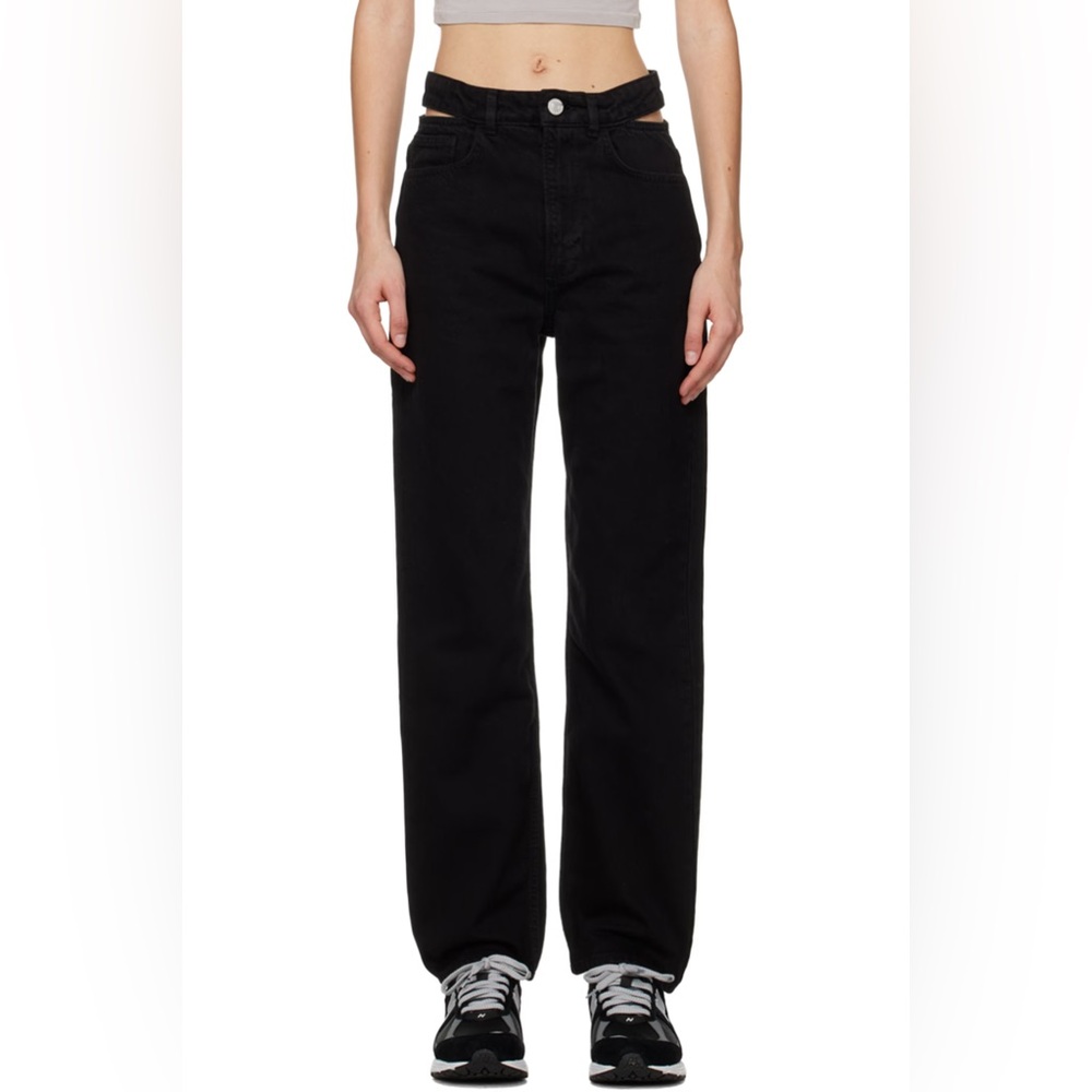 FRAME Black ‘Le High N’ Tight Straight Jeans